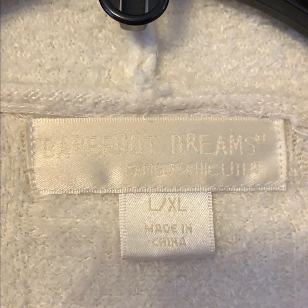 *Barefoot Dreams Cozy Chic Ivory Cable Knit Asymmetrical Open Front Cardigan - Picture 5 of 16